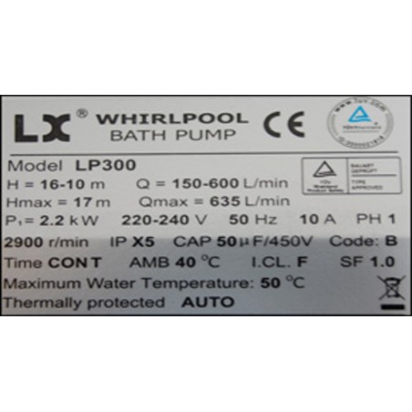 spa pump lx lp 300